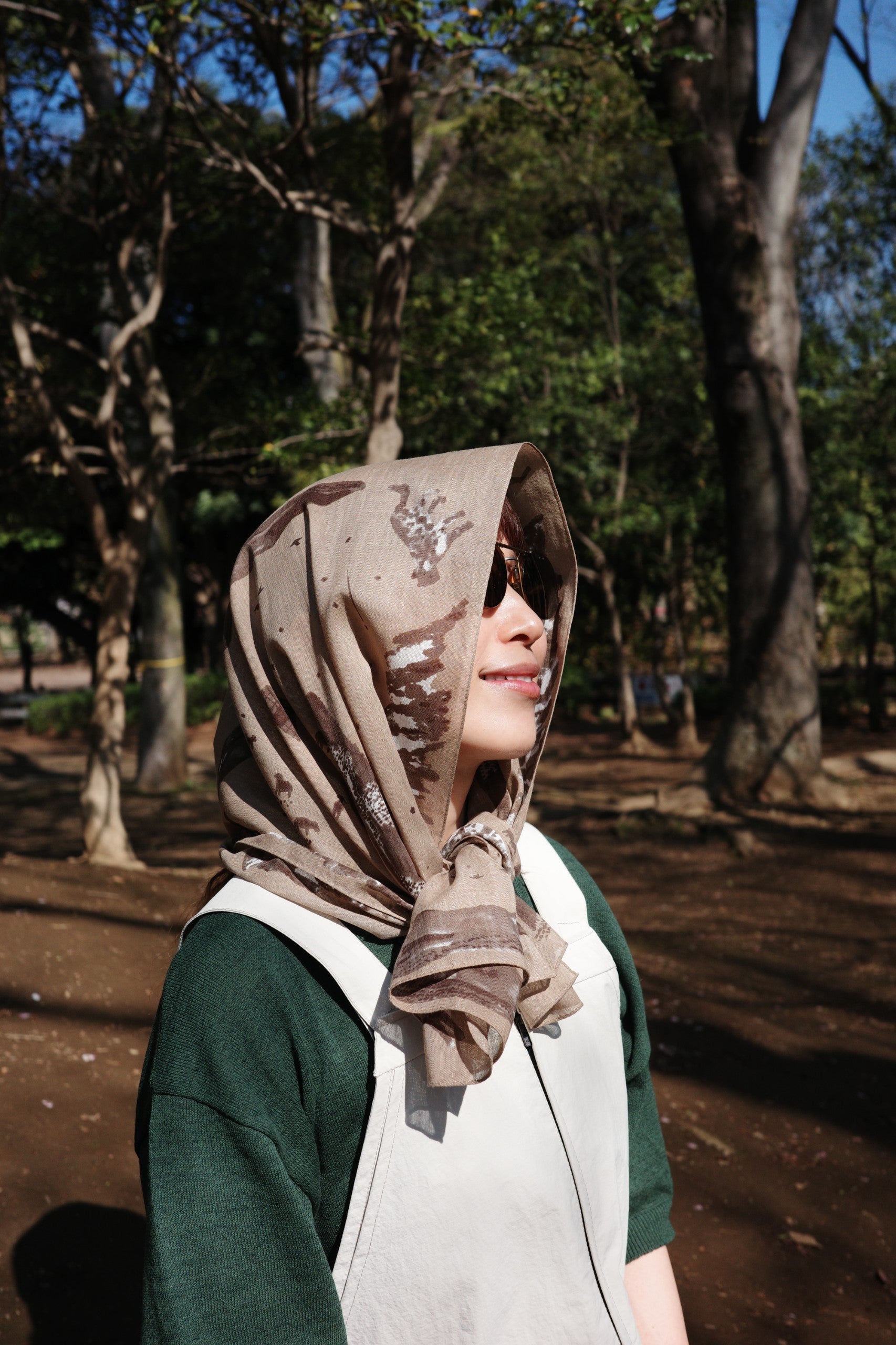 Hand Printed Scarf 「W」ハンドプリントスカーフW | midorinotent