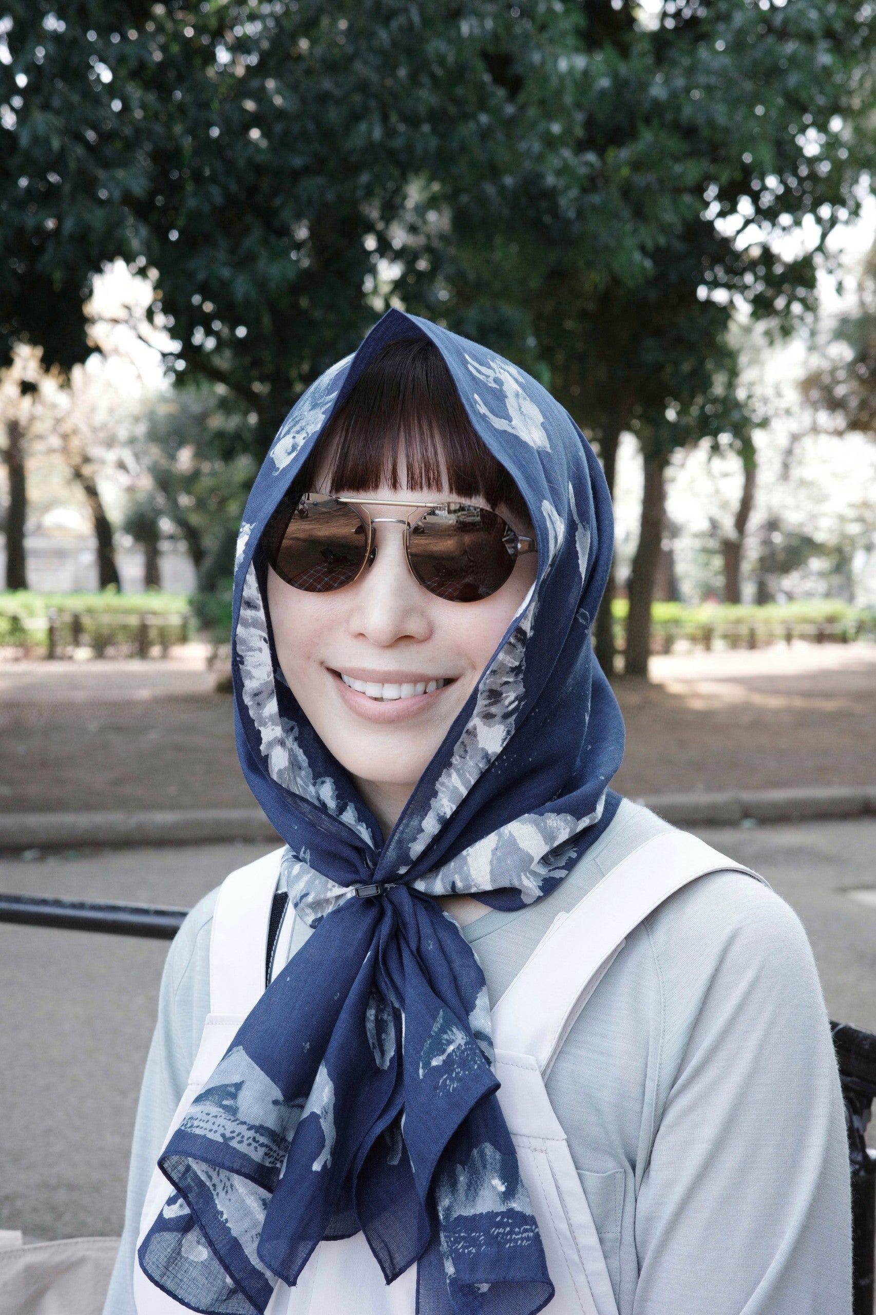 Hand Printed Scarf 「W」ハンドプリントスカーフW | midorinotent