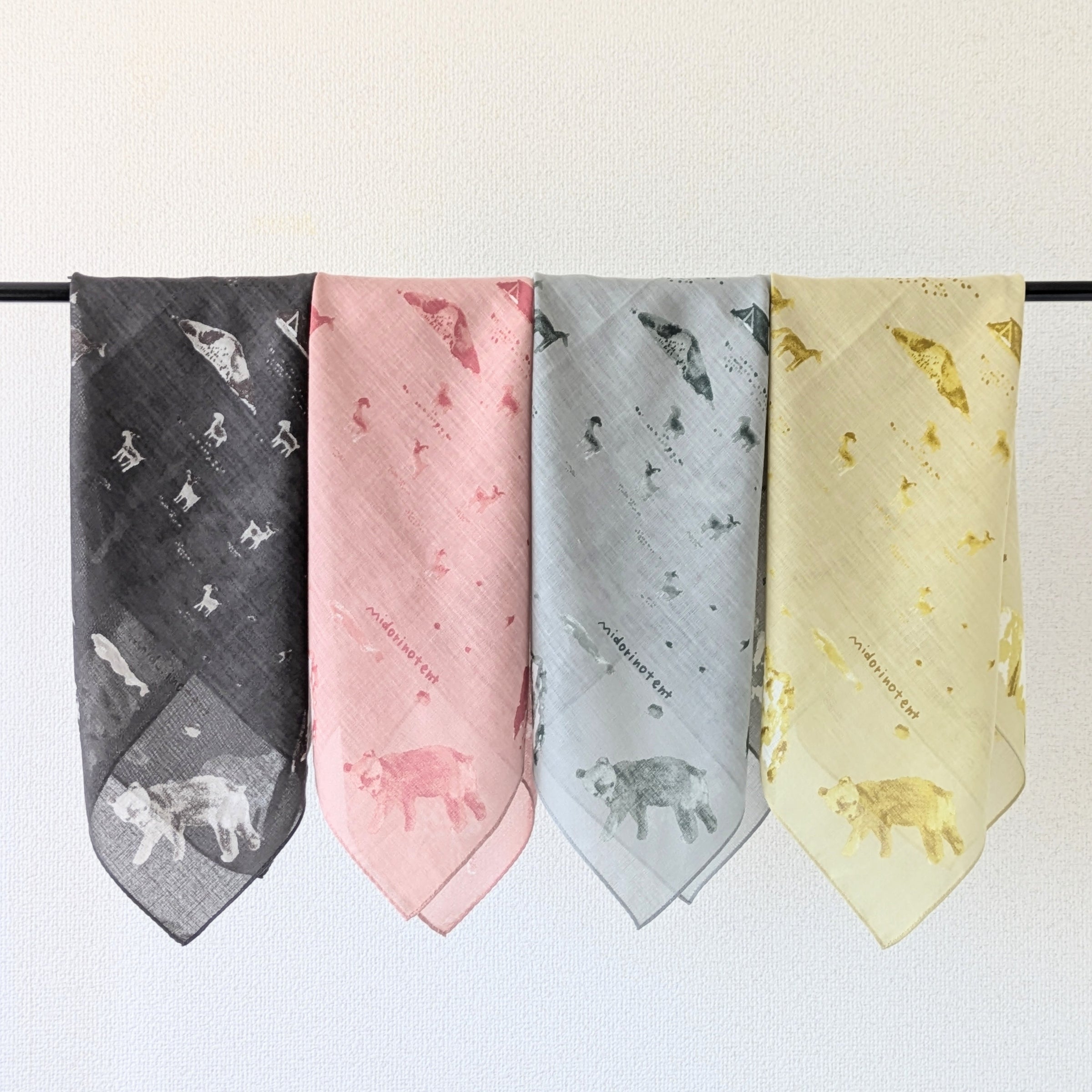 Hand Printed Scarf ハンドプリントスカーフ | midorinotent