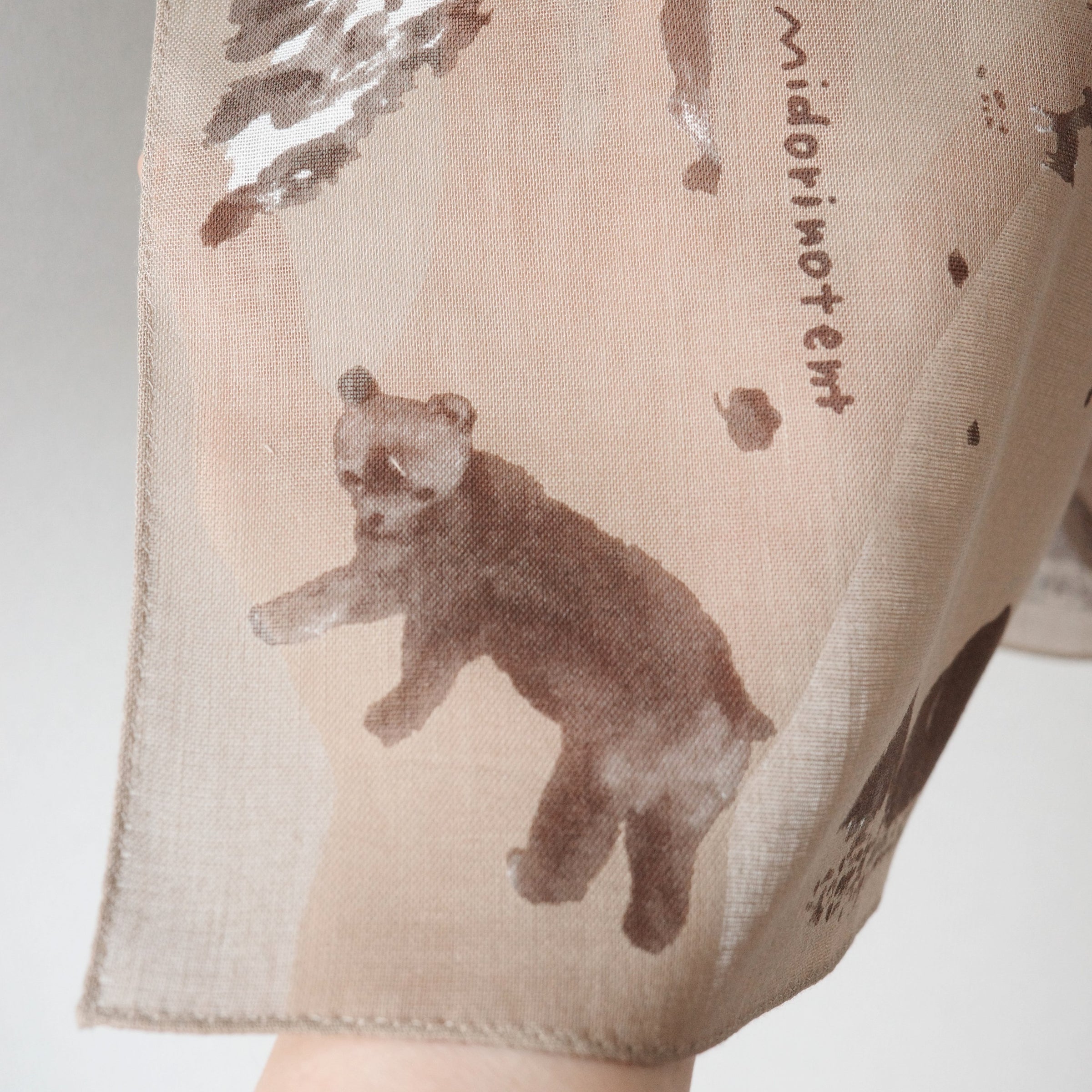 Hand Printed Scarf 「W」ハンドプリントスカーフW | midorinotent