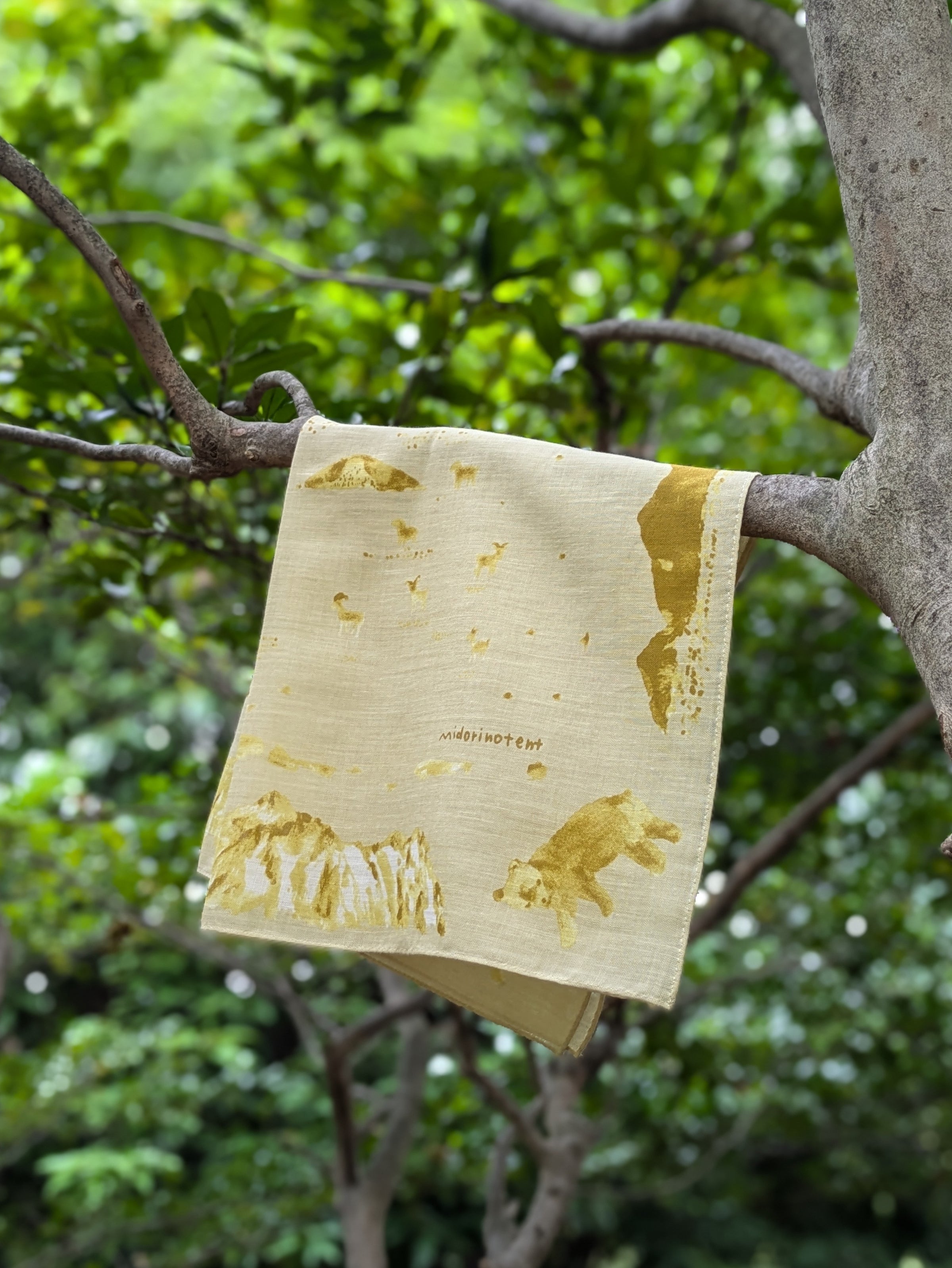 Hand Printed Scarf ハンドプリントスカーフ | midorinotent