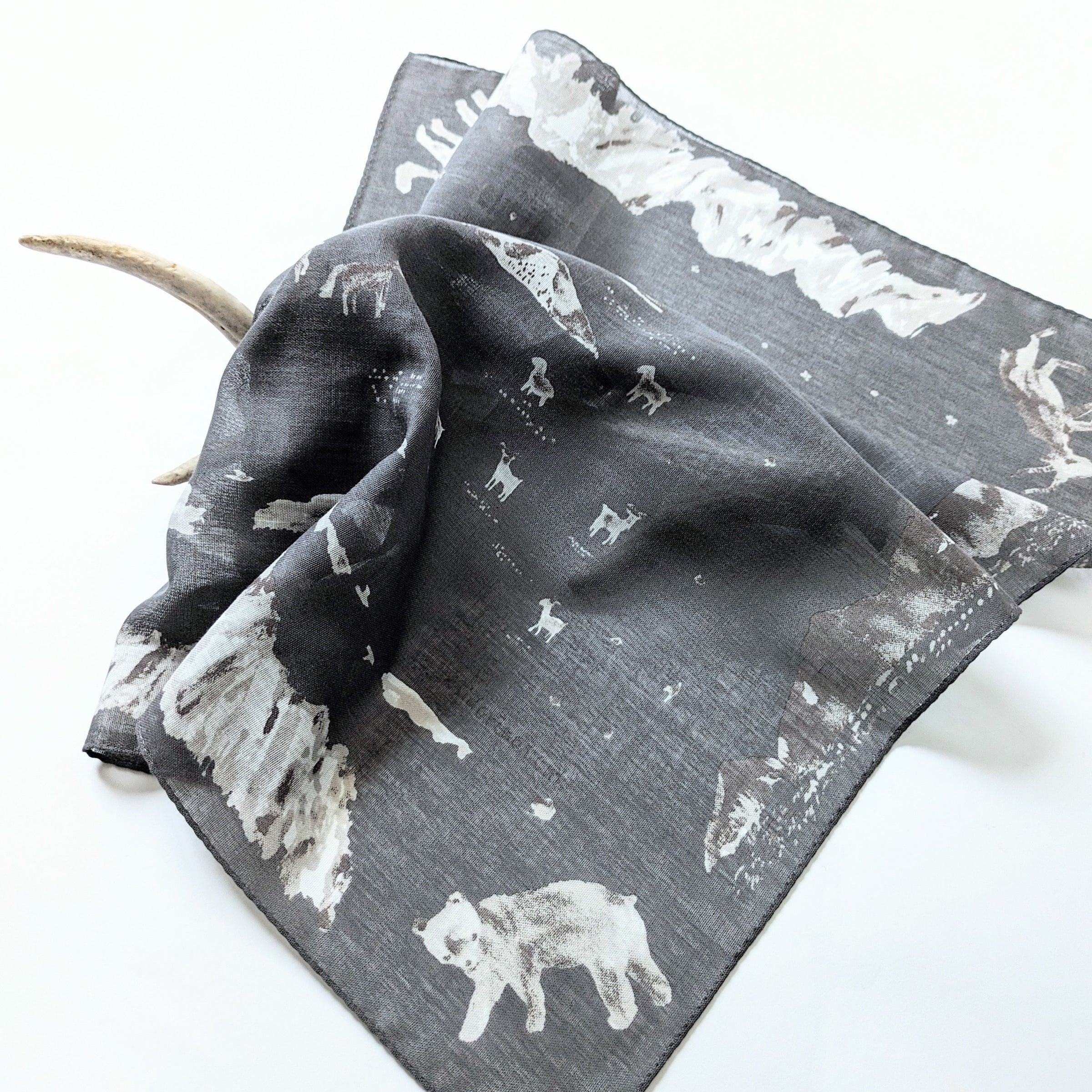 Hand Printed Scarf ハンドプリントスカーフ | midorinotent